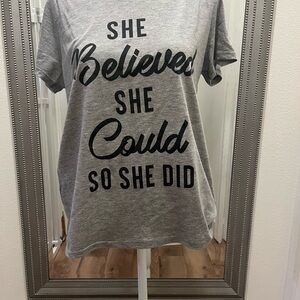 Zoe + Liv Gray Motivational Tee